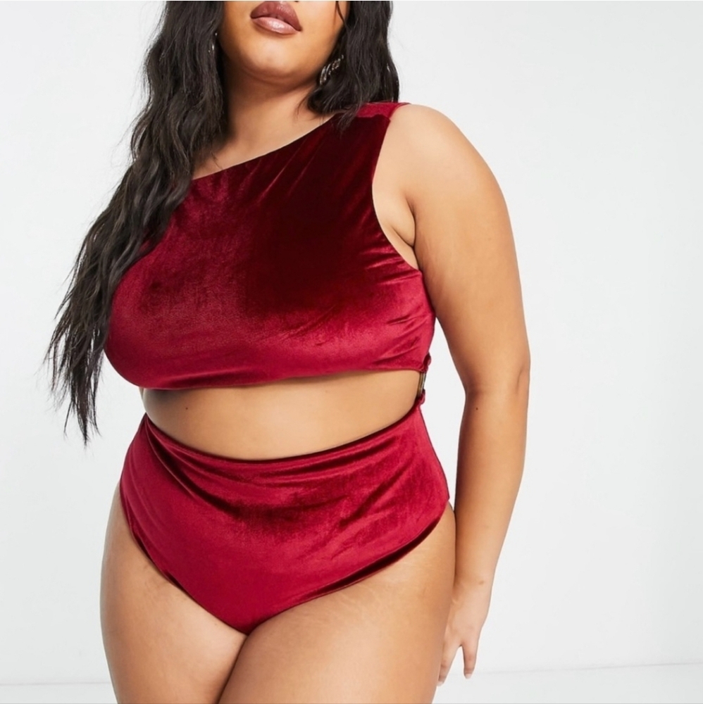 NWT ASOS Velvet Ring Side Swimsuit